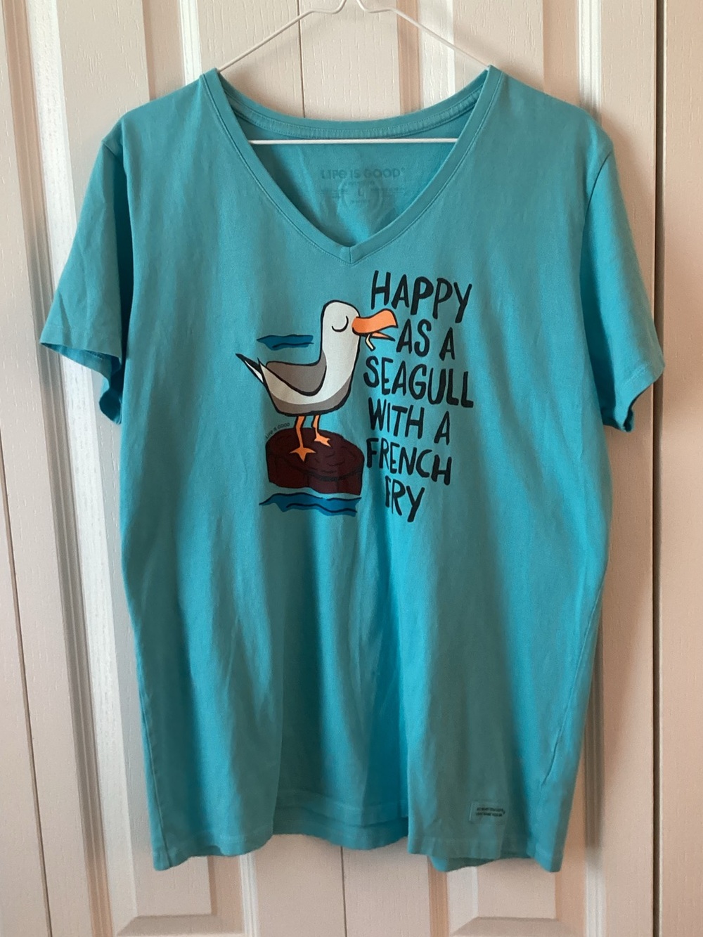 Life Is Good Womens “Happy As A Seagull” Tee Sz L - NWOT